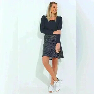 NWT DonaJo Classic Skirt / Skort (Black Polka Dot) 19" Size Small